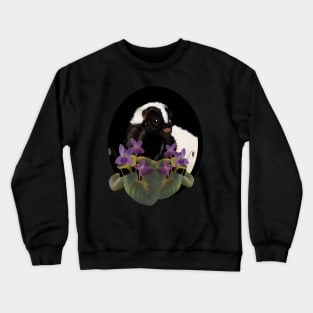 Skunk & Pansies Crewneck Sweatshirt